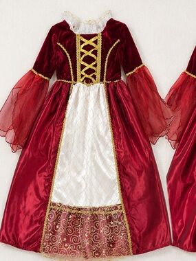 Red Medieval Princess Kids Costume Dress